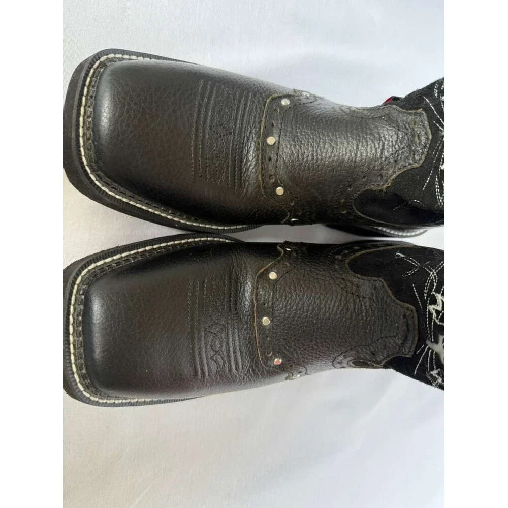 Justin Gypsy Black Leather Western Boots Women’s 9.5B L9977 - Picture 4 of 11